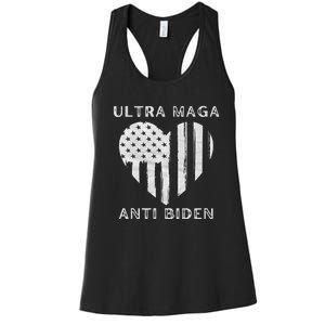 Utra MAGA Conservtive Anti Biden Fourth Of July Women's Racerback Tank