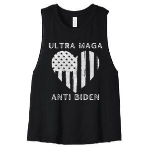 Utra MAGA Conservtive Anti Biden Fourth Of July Women's Racerback Cropped Tank