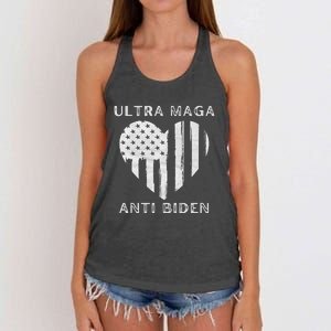 Utra MAGA Conservtive Anti Biden Fourth Of July Women's Knotted Racerback Tank