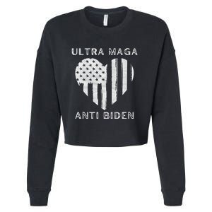 Utra MAGA Conservtive Anti Biden Fourth Of July Cropped Pullover Crew