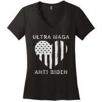 Utra MAGA Conservtive Anti Biden Fourth Of July Women's V-Neck T-Shirt