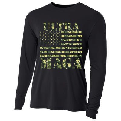 Ultra MAGA Camouflage Camo USA United States Of America Flag Cooling Performance Long Sleeve Crew