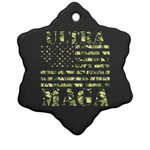 Ultra MAGA Camouflage Camo USA United States Of America Flag Ceramic Star Ornament