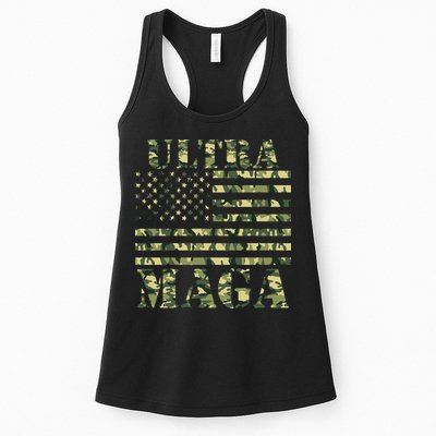 Ultra MAGA Camouflage Camo USA United States Of America Flag Womens Tank Top