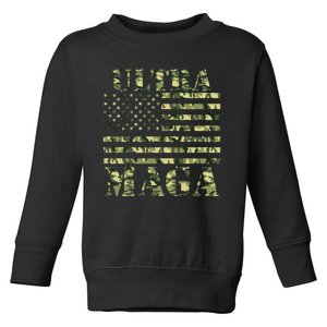 Ultra MAGA Camouflage Camo USA United States Of America Flag Toddler Sweatshirt