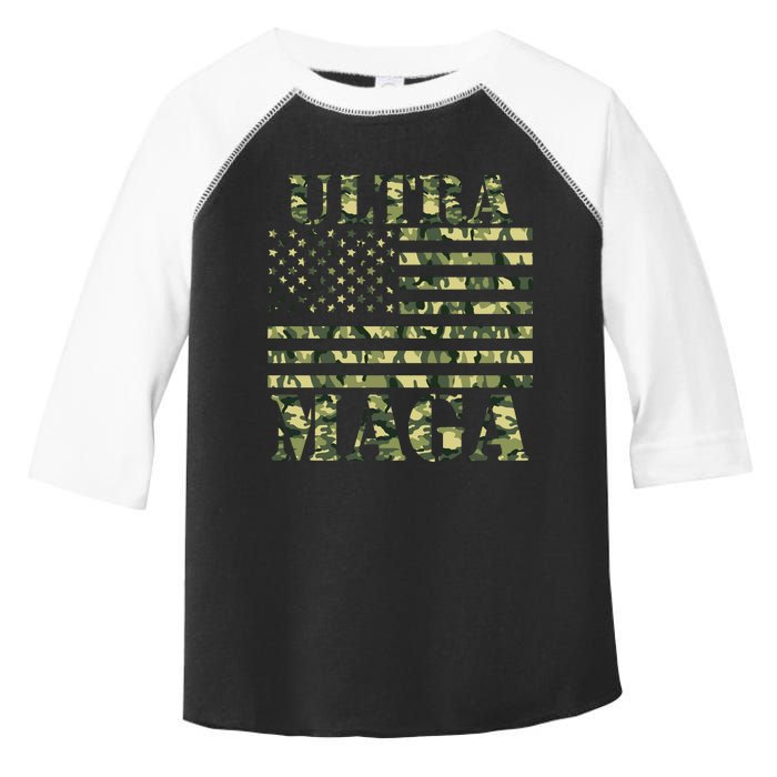 Ultra MAGA Camouflage Camo USA United States Of America Flag Toddler Fine Jersey T-Shirt