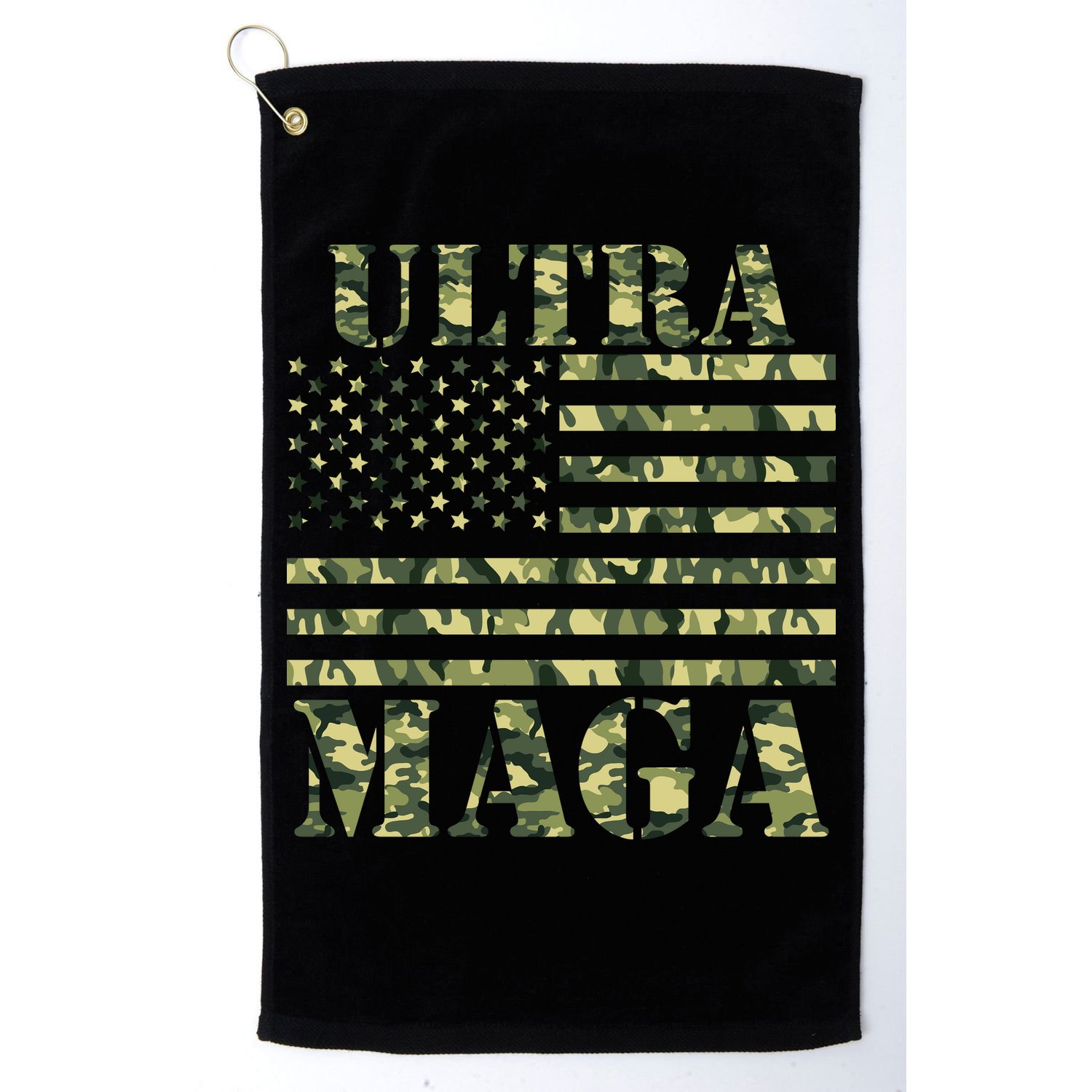 Ultra MAGA Camouflage Camo USA United States Of America Flag Golf Towel