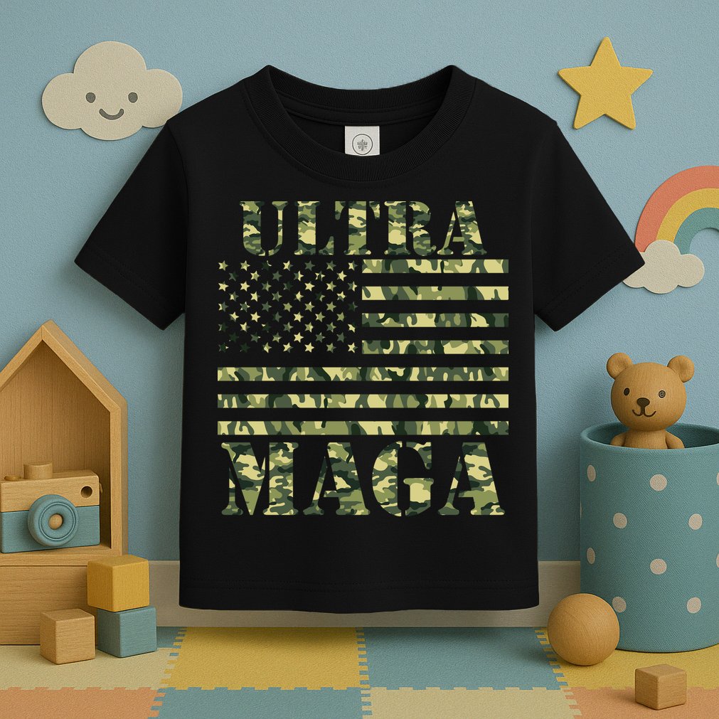 Ultra MAGA Camouflage Camo USA United States Of America Flag Toddler T-Shirt