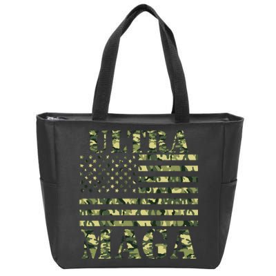 Ultra MAGA Camouflage Camo USA United States Of America Flag Zip Tote Bag