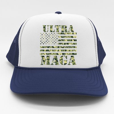 Ultra MAGA Camouflage Camo USA United States Of America Flag Trucker Hat