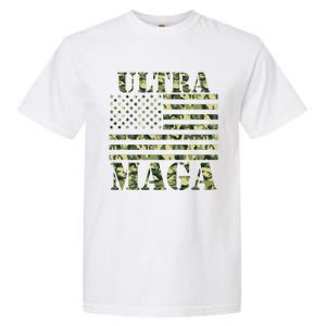 Ultra MAGA Camouflage Camo USA United States Of America Flag Garment-Dyed Heavyweight T-Shirt