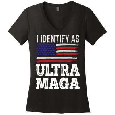 Ultra MAGA Conservative Republican  Women's V-Neck T-Shirt