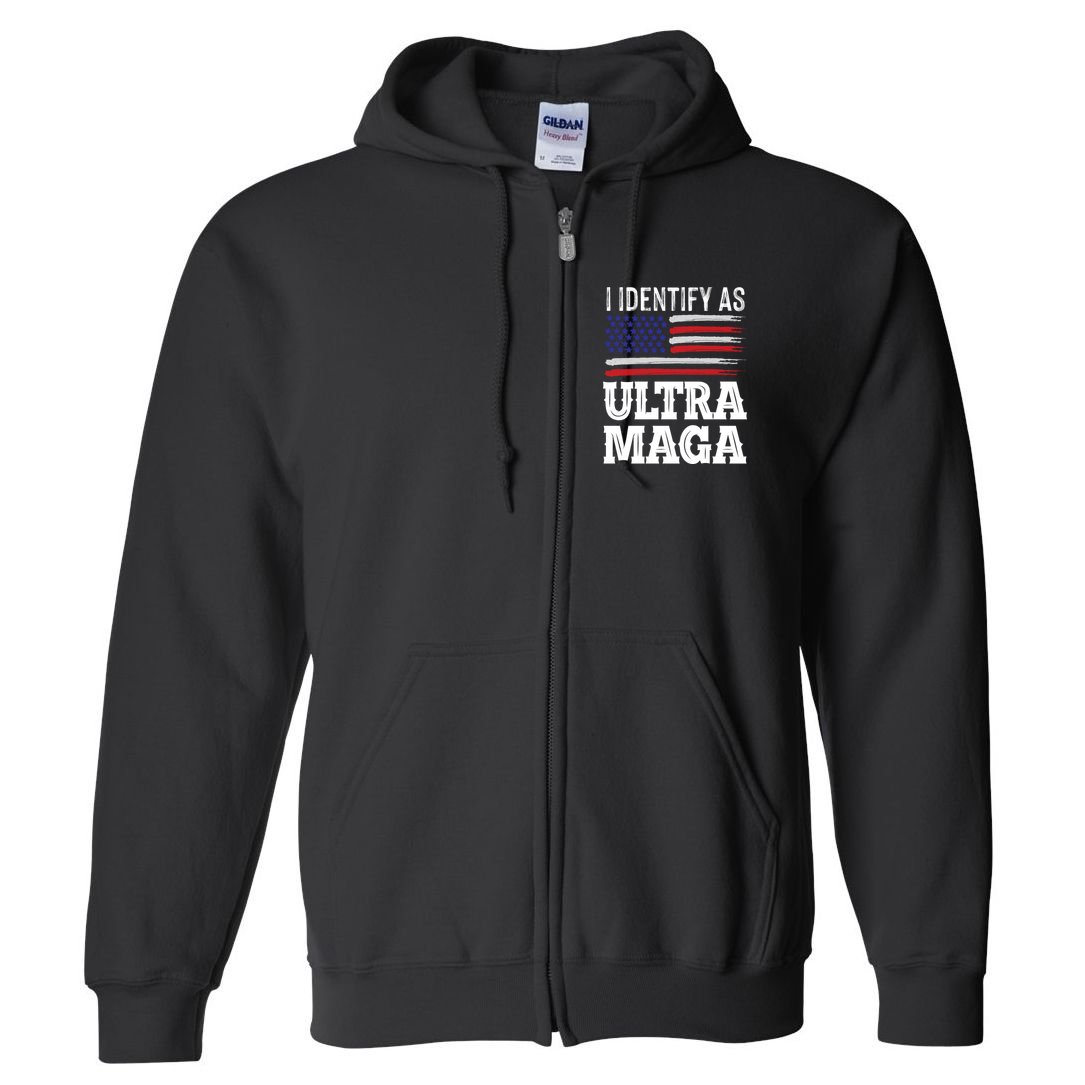 Ultra MAGA Conservative Republican  Full Zip Hoodie