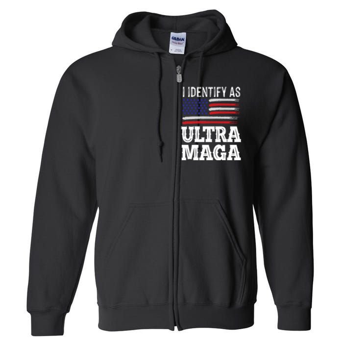 Ultra MAGA Conservative Republican  Full Zip Hoodie