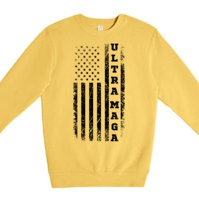 Ultra MAGA Conservative US Flag Premium Crewneck Sweatshirt