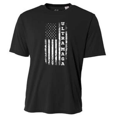 Ultra MAGA Conservative US Flag Cooling Performance Crew T-Shirt