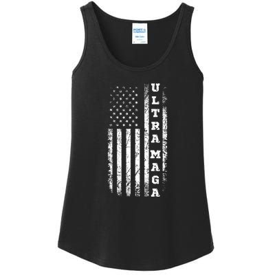 Ultra MAGA Conservative US Flag Ladies Essential Tank