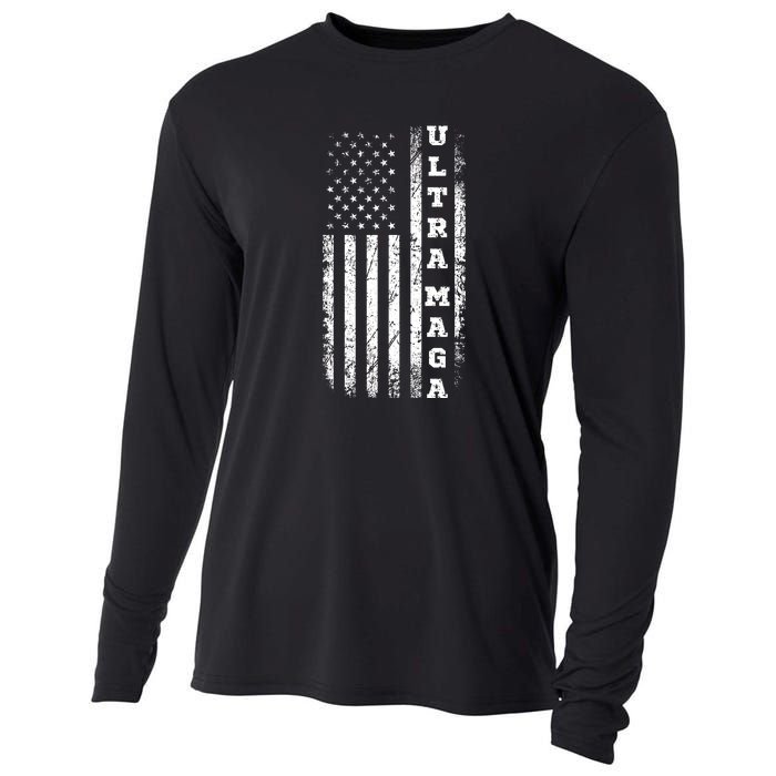 Ultra MAGA Conservative US Flag Cooling Performance Long Sleeve Crew