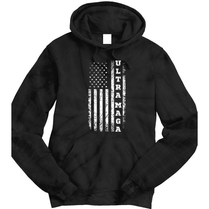 Ultra MAGA Conservative US Flag Tie Dye Hoodie