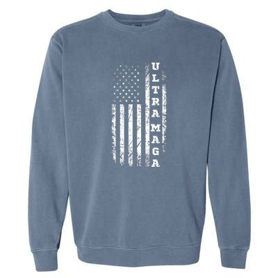 Ultra MAGA Conservative US Flag Garment-Dyed Sweatshirt