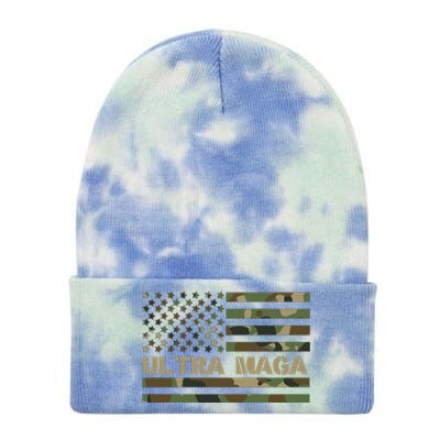 Ultra Maga Camouflage Patriotic Graphic Tie Dye 12in Knit Beanie