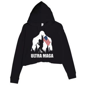 Ultra MAGA Conservative Republican Crop Fleece Hoodie