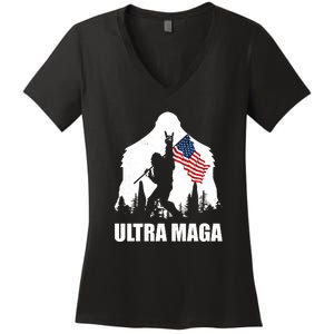 Ultra MAGA Conservative Republican Women's V-Neck T-Shirt