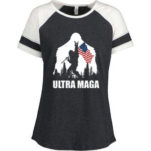 Ultra MAGA Conservative Republican Enza Ladies Jersey Colorblock Tee