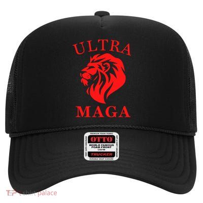 Ultra MAGA Conservative Lion High Crown Mesh Back Trucker Hat