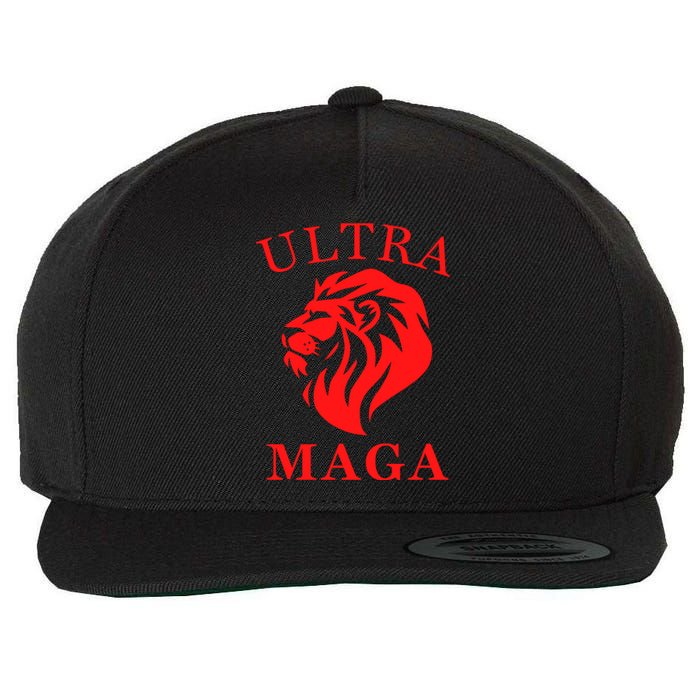 Ultra MAGA Conservative Lion Wool Snapback Cap