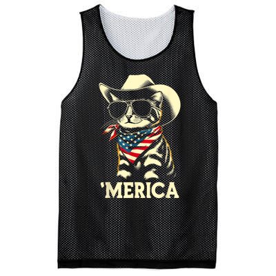 Usa Merica Cat 4th Of July Funny Patriotic Mesh Reversible Basketball Jersey Tank