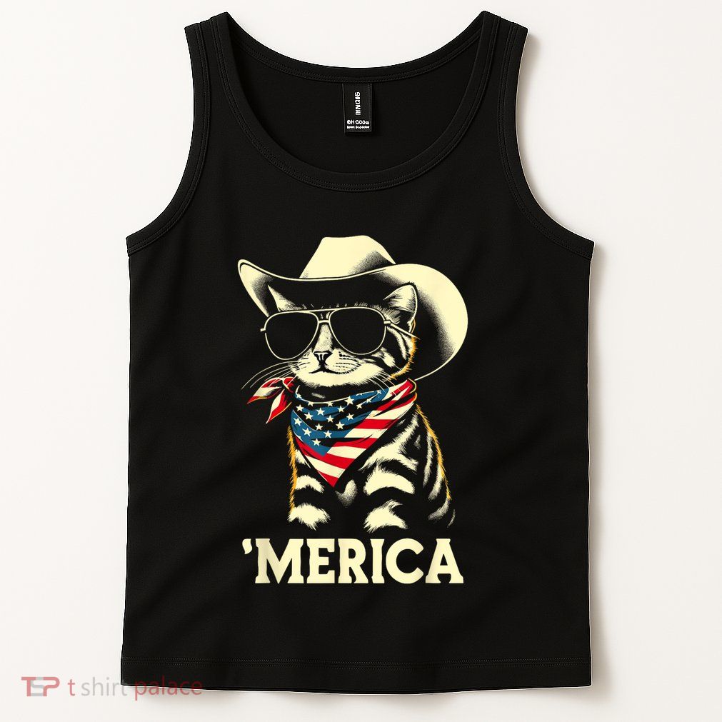 Usa Merica Cat 4th Of July Funny Patriotic Tank Top