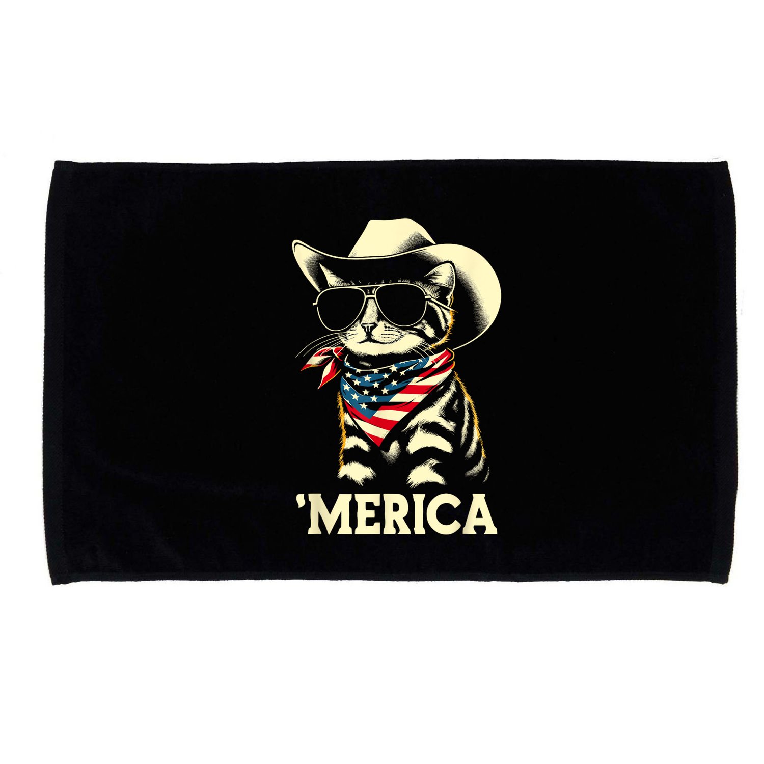 Usa Merica Cat 4th Of July Funny Patriotic Microfiber Hand Towel