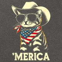 Usa Merica Cat 4th Of July Funny Patriotic Cotton Canvas Backpack