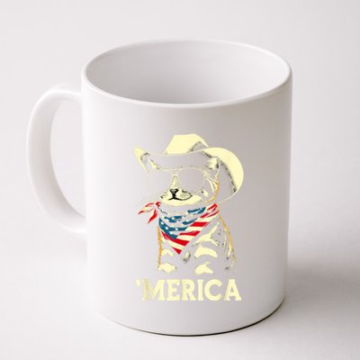 Usa Merica Cat 4th Of July Funny Patriotic Coffee Mug