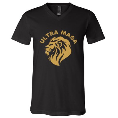 Ultra MAGA Conservative Anti Biden V-Neck T-Shirt