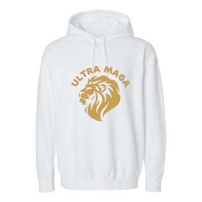 Ultra MAGA Conservative Anti Biden Garment-Dyed Fleece Hoodie