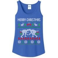 Ugly Merry Christmas Wrestling Wrestler Santa Xmas Costume Gift Ladies Essential Tank