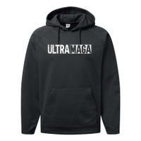 Ultra MAGA Conservative Anti Joe Biden Performance Fleece Hoodie