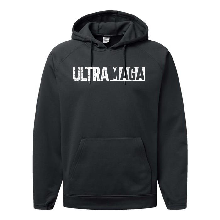 Ultra MAGA Conservative Anti Joe Biden Performance Fleece Hoodie