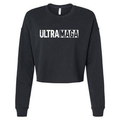 Ultra MAGA Conservative Anti Joe Biden Cropped Pullover Crew