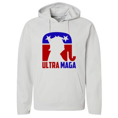 Ultra MAGA Conservative Donald Trump Performance Fleece Hoodie