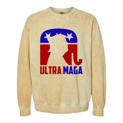 Ultra MAGA Conservative Donald Trump Colorblast Crewneck Sweatshirt