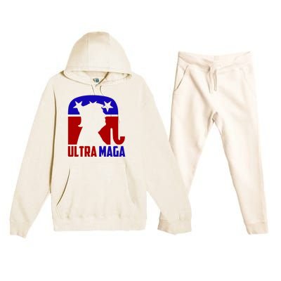 Ultra MAGA Conservative Donald Trump Premium Hooded Sweatsuit Set