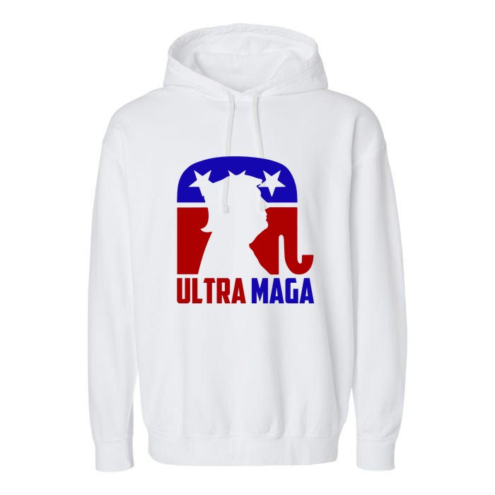 Ultra MAGA Conservative Donald Trump Garment-Dyed Fleece Hoodie