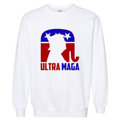 Ultra MAGA Conservative Donald Trump Garment-Dyed Sweatshirt