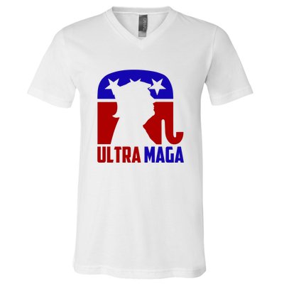 Ultra MAGA Conservative Donald Trump V-Neck T-Shirt