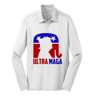 Ultra MAGA Conservative Donald Trump Silk Touch Performance Long Sleeve Polo