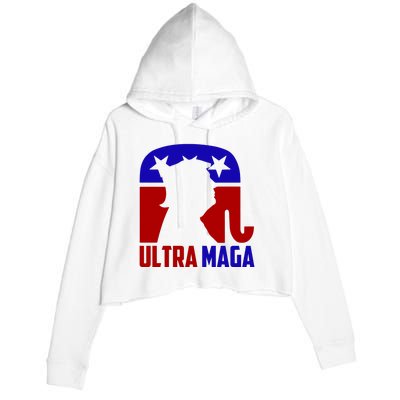 Ultra MAGA Conservative Donald Trump Crop Fleece Hoodie