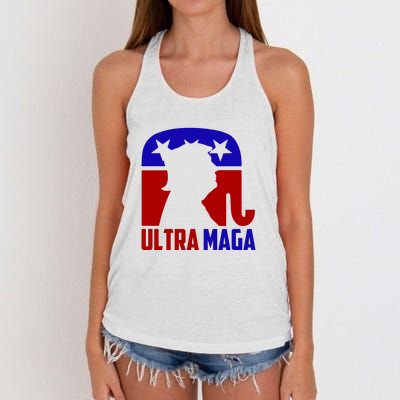 Ultra MAGA Conservative Donald Trump Women's Knotted Racerback Tank